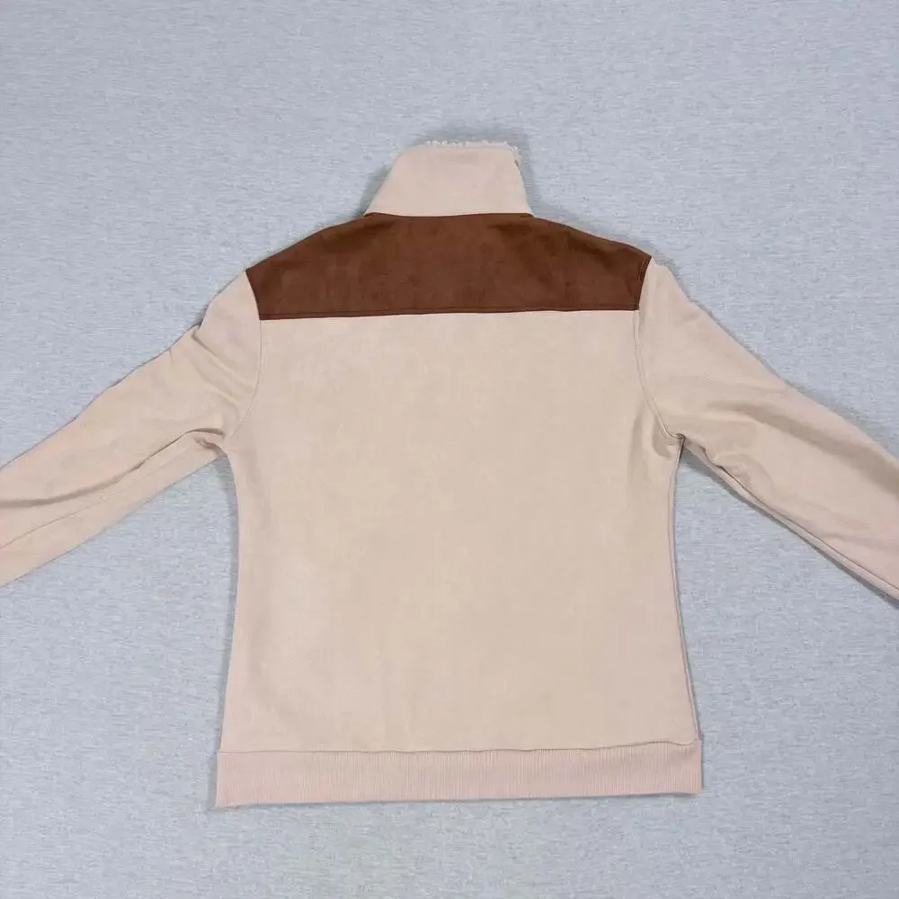 Carhartt Sherpa Collar Faux Suede Full Zip Jacket Brown Tan Size M